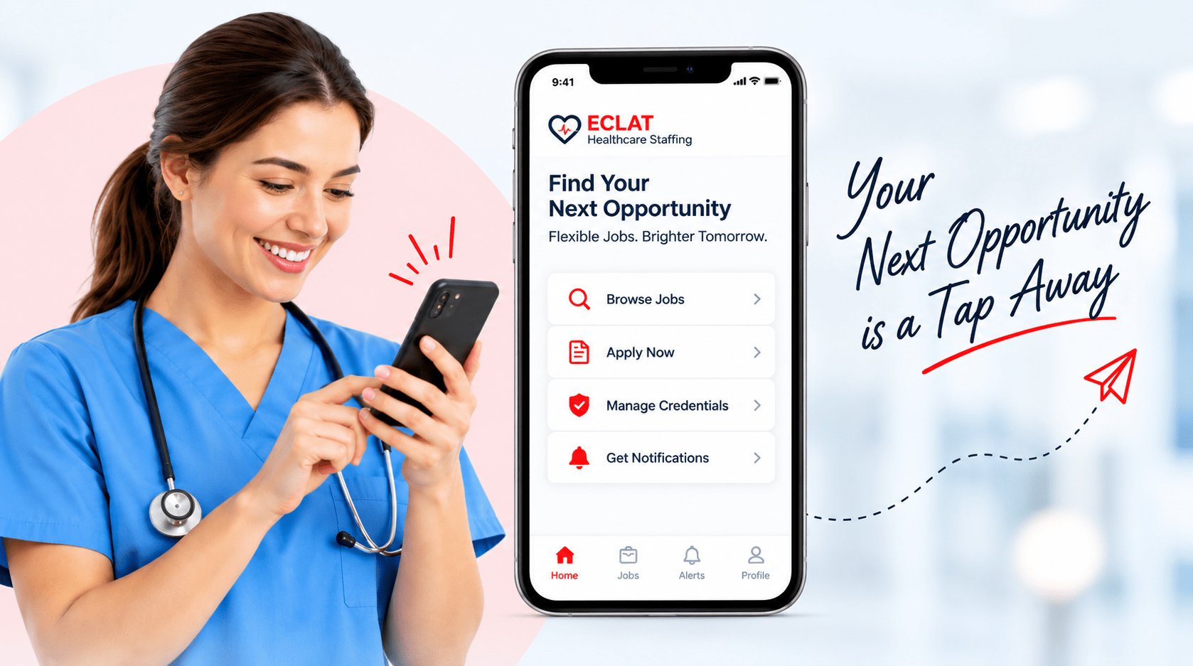 Eclat Healthcare Staffing App for finding healthcare jobs